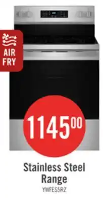 The Brick Whirlpool 5.3 Cu. Ft. Electric Range with No Preheat Air Fry - Stainless Steel - YWFES5030RZ offer