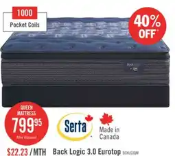 The Brick Serta Back Logic 3.0 Eurotop Plush Queen Mattress offer