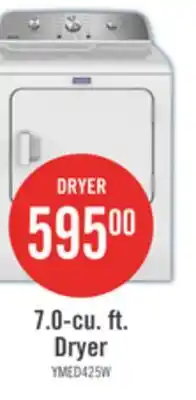 The Brick Maytag 7.0 Cu. Ft. Electric Dryer - White - YMED4205SW offer