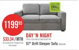 The Brick Drift 66.5 Linen-Look Fabric Sleeper Sofa with Track Arms - Grey offer