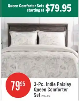 The Brick Indie Paisley 3-Piece Full/Queen Comforter Set - White offer