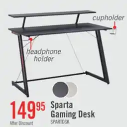 The Brick Sparta Gaming Desk - Black offer