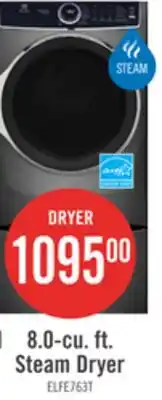 The Brick Electrolux 8 Cu. Ft. Electric Dryer with Steam - Titanium - Stackable - ELFE763CAT offer