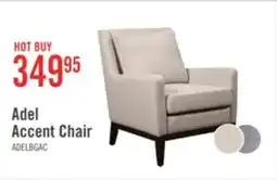 The Brick Adel 28.5 Linen-Look Fabric Accent Chair with Wood Base - Beige offer