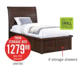 The Brick Sonoma Platform Storage Bed with Headboard & Frame, Mango Brown - Twin Size offer