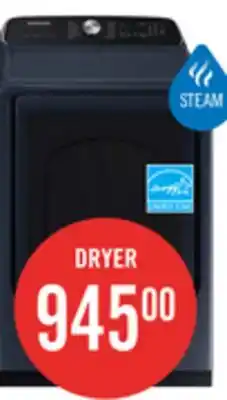 The Brick Samsung 7.4 Cu. Ft. Electric Dryer with Steam - Navy - DVE54CG7155DAC offer