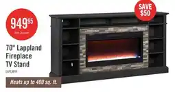 The Brick Lappland 70 Electric Fireplace TV Stand with Storage and Cable Management for TVs up to 80- Black offer