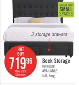 The Brick Beck Upholstered Storage Bed in Dark Grey Fabric, Button Tufted - Queen Size offer