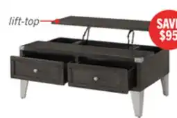 The Brick London 42 Industrial Coffee Table Grey Wood Finish and Silvery Metal Legs offer