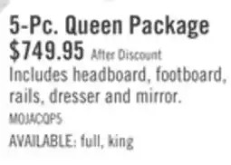 The Brick Mojave 5pc Bedroom Set with Bed, Dresser & Mirror, Rustic, Brown - Queen Size offer