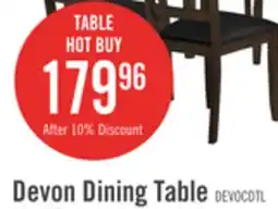The Brick Devon Dining Table, Wood, 60W - Dark Brown offer