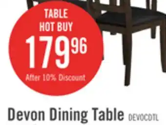 The Brick Devon Dining Table, Wood, 60W - Dark Brown offer