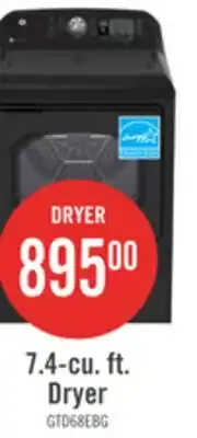 The Brick GE 7.4 Cu. Ft. Electric Dryer with SaniFresh Cycle - Diamond Grey - GTD68EBMRDG offer