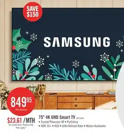 The Brick SAMSUNG 75 U8000 Crystal 4K UHD Smart Tizen OS TV (UN75U8000FFXZC) - 2025 Model offer