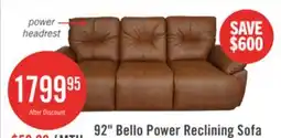 The Brick Bello 91.7 Leather-Look Fabric Power Reclining Sofa - Brown offer