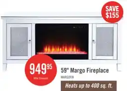 The Brick Margo 59 Glam Electric Fireplace TV Stand with Storage and Cable Management for TVs up to 65- Silver offer