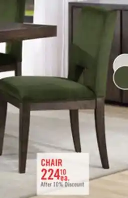 The Brick Zelda Dining Chair with Chenille Fabric - Green & Espresso Brown offer