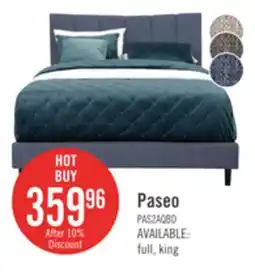 The Brick Paseo Upholstered Platform Bed in Navy Fabric - Queen Size offer