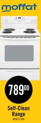 The Brick Moffat 30 Free Standing Self Clean Electric Range - MCB757DMWW offer