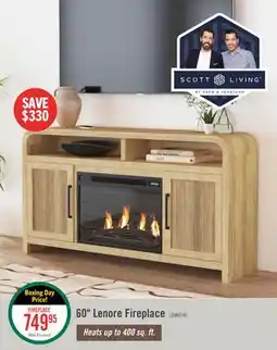 The Brick Scott Living Lenore 60 Electric Fireplace TV Stand with Storage - Natural offer