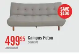 The Brick Campus 76 Fabric Klik Klak Futon with Tufting and Wood Legs - Grey offer