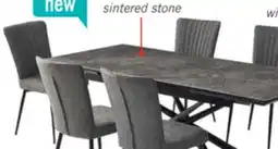 The Brick Tavo 7pc Dining Set with Table & Chairs, 63-79W Extension, Metal - Grey & Black offer