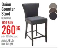 The Brick Quinn Counter-Height Stool with Vegan Leather Fabric - Grey offer
