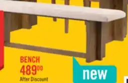 The Brick Scott Living Henri Dining Bench with Polyester Fabric, Wood, 68W - Brown offer