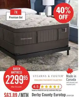 The Brick Stearns & Foster Founders Collection Derby County Eurotop Queen Mattress offer