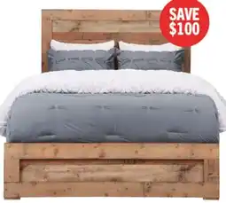 The Brick Mojave Panel Bed with Headboard & Frame, Rustic, Brown - Queen Size offer