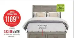 The Brick Levi Platform Storage Bed with Headboard & Frame, Wooden, Drift Grey - Queen Size offer