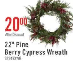 The Brick Kort & Co. 22 Pine Berry Cypress Wreath offer
