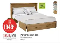 The Brick Parker Cabinet Bed with Memory Foam Mattress, Brown - Queen Size offer
