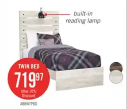The Brick Abby Panel Bed with Headboard & Frame for Kids, LED, USB, White - Twin Size offer