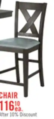 The Brick Tribeca Counter-Height Dining Chair with Vegan-Leather Fabric, Cross-Back - Grey/Brown offer