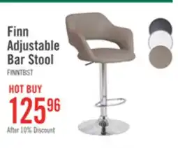 The Brick Finn Barstool with Swivel & Adjustable Seat, Vegan Leather Fabric, Metal - Beige offer