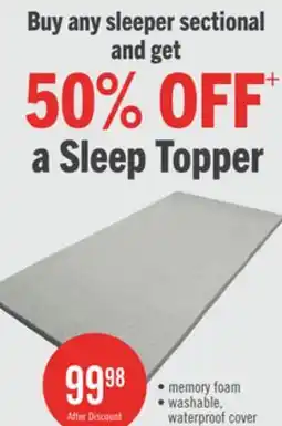 The Brick Small Memory Foam Sofa Bed Topper with Removable Zippered Cover offer