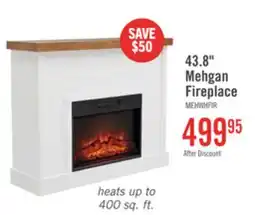 The Brick Mehgan 43.8 Modern Electric Fireplace - White & Brown Two Tone offer
