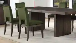 The Brick Zelda 7pc Dining Set with Table & 6 Chairs, 78-96W - Green & Espresso Brown offer