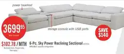 The Brick Sky Modular 6-Piece Fabric Power Reclining Sectional with Reclining Armless Chair - Nathan Wheat offer