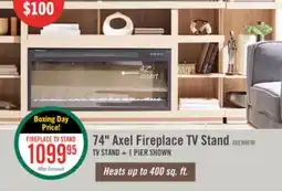 The Brick Axel 74 Modern Electric Fireplace TV Stand with Storage and Cable Management for TVs up to 85- Taupe offer
