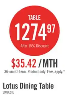 The Brick Lotus Dining Table, 82W, Wood - Natural offer