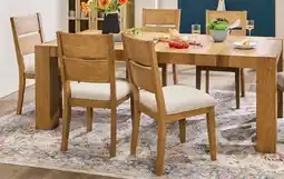 The Brick Lotus 7pc Dining Set with Table & 6 Slat-Back Chairs, Wood, 82W - Natural offer