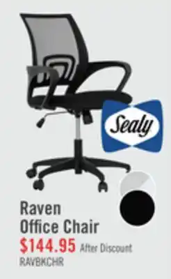 The Brick Sealy Raven 25.2 Adjustable Ergonomic Office Chair with Mesh Padding - Black offer