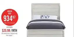 The Brick Haven Panel Bed with Headboard & Frame, White - Queen Size offer