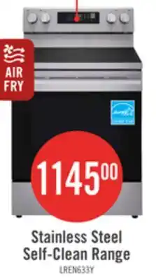 The Brick LG 6.3 Cu. Ft. Smart Electric Range with Air Fry - Stainless Steel - LREN6323YE offer