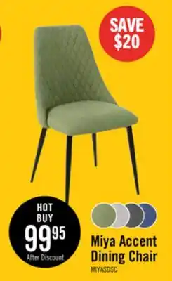 The Brick Miya Dining Chair with Polyester Fabric, Metal - Moss Green offer