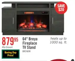 The Brick Breya 64 Modern Electric Fireplace TV Stand with Storage & USB Charging for TVs up to 70- Grey offer