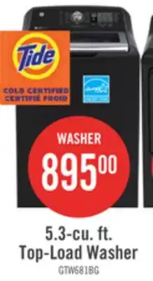 The Brick GE 5.3 Cu. Ft. Top Load Infusor Washer - Diamond Grey - GTW681BMRDG offer