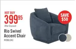 The Brick Rio 34.5 Chenille Fabric Swivel Accent Chair - Blue offer